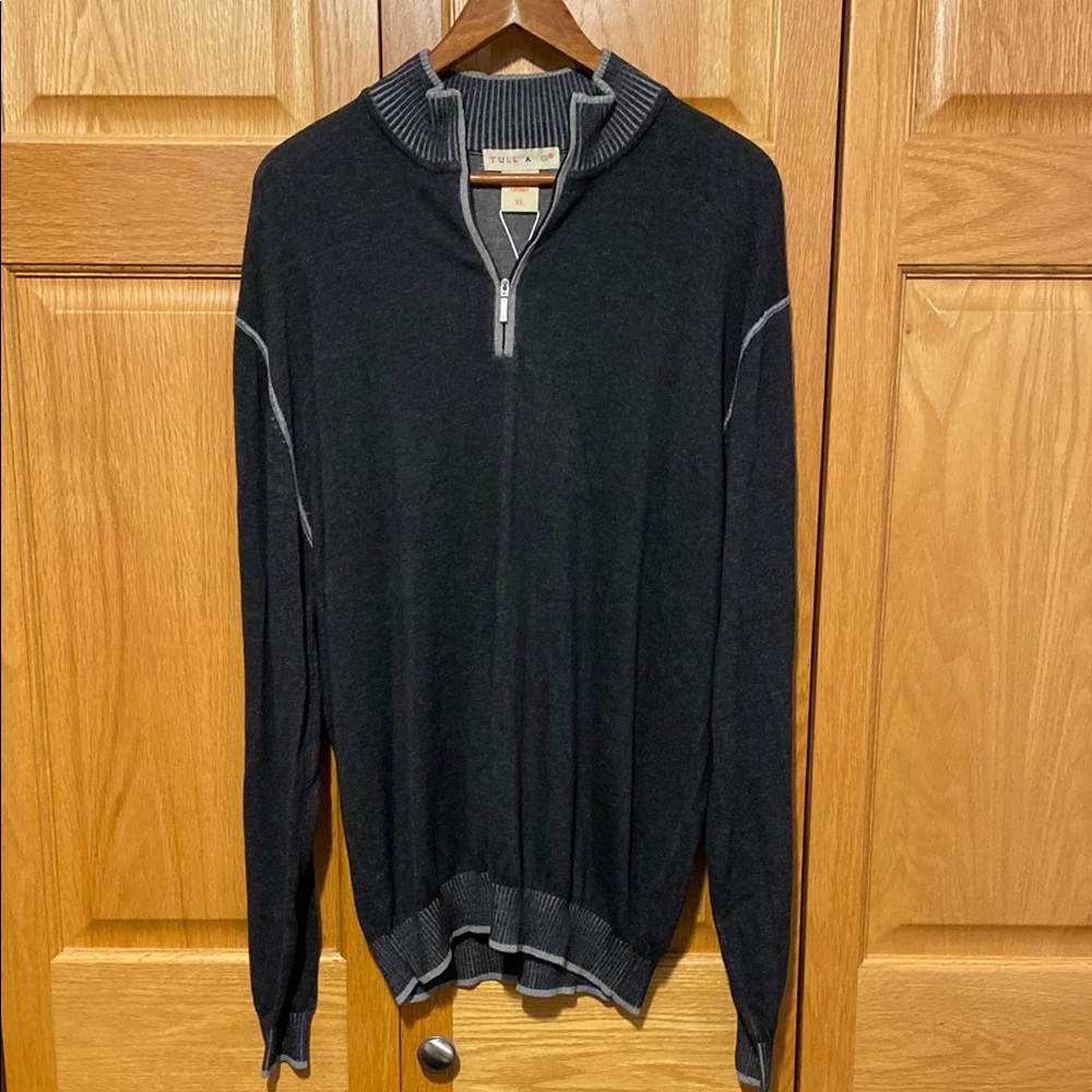 Tulliano Silk blend mens 1/4 zip lightweight sweater